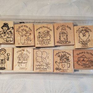 Stampin Up  Wood Mounted Rubber Sta